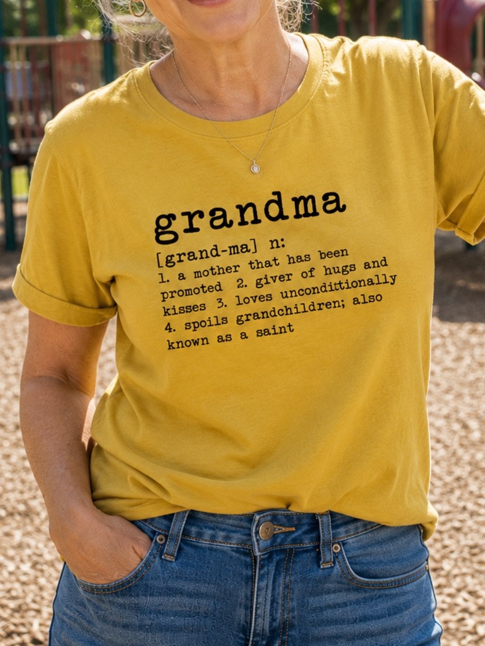 Grandma Definition Graphic Tee | Mustard Yellow T-Shirt Funny Grandma Gift XL